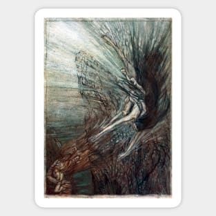 The frolic of the Rhine-Maidens - Arthur Rackham Sticker